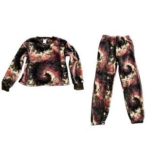 T&B Sleepwear Top and Joggers M (8/10) Girls Tie Dye Loungewear SOFT Cozy Warm
